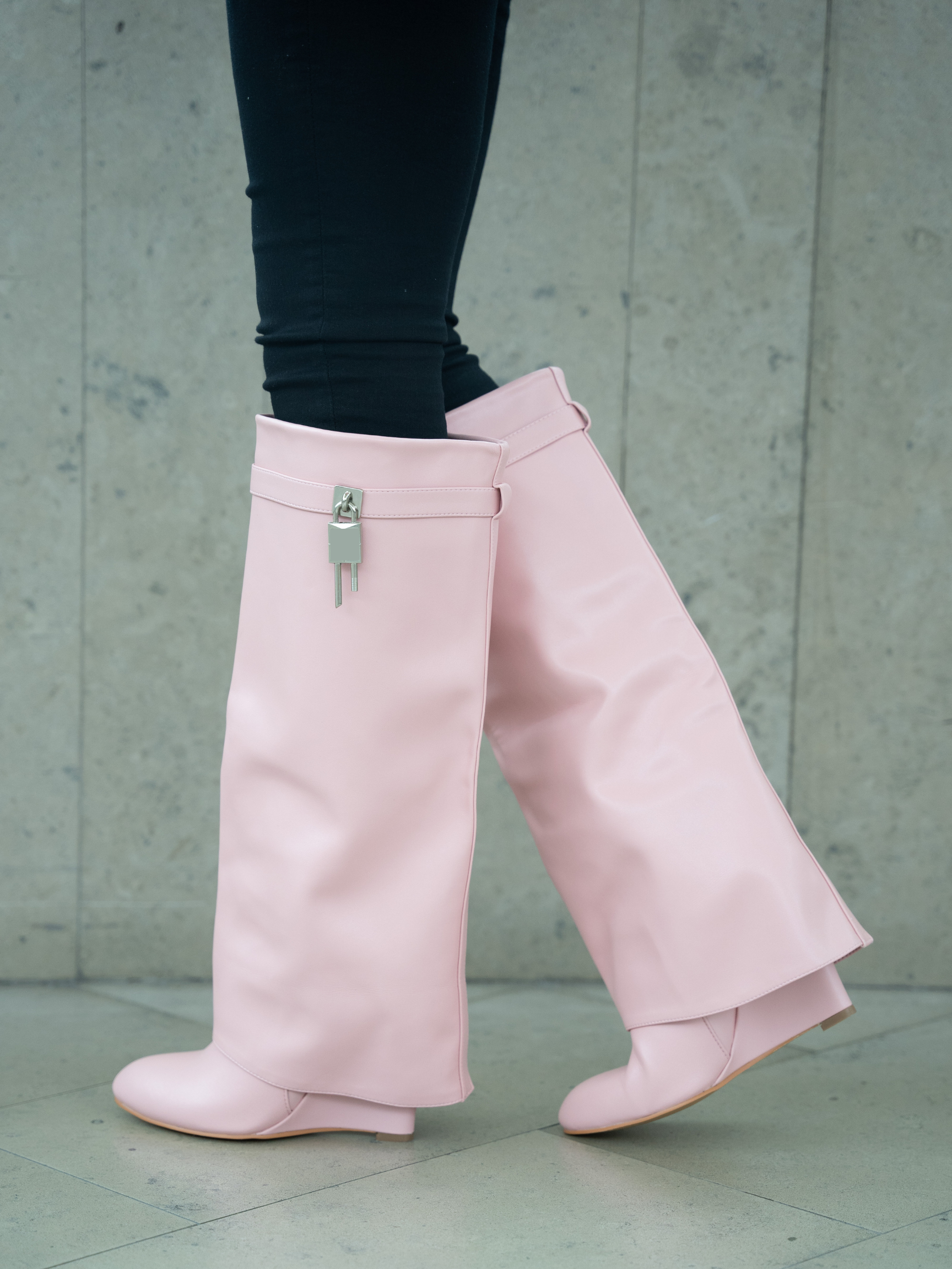 Fiorella Pink Long Fold Over Boot