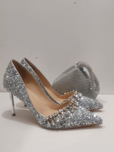 Riana Silver Glitter Pump