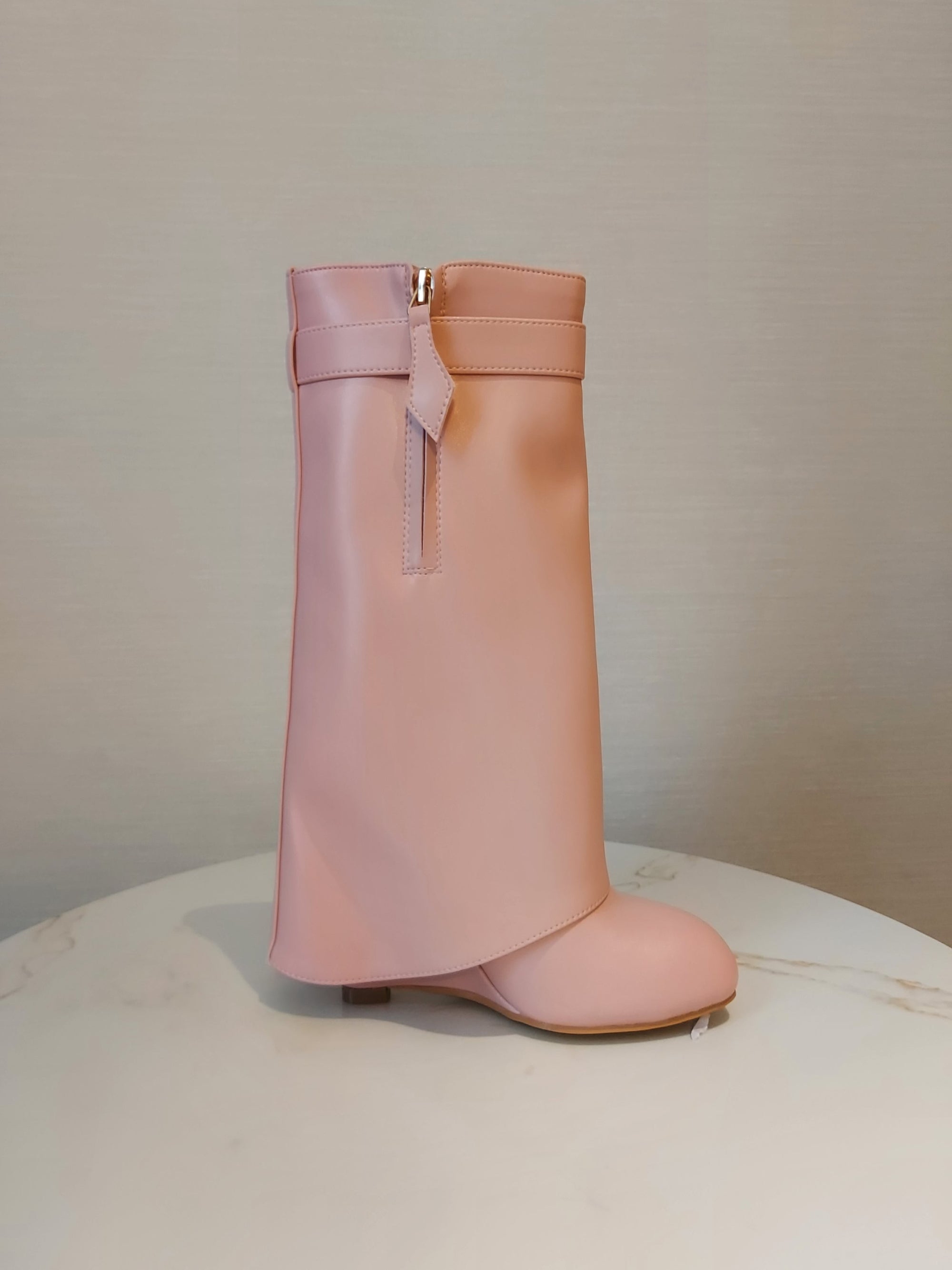 Fiorella Short Pink Fold Over Boot