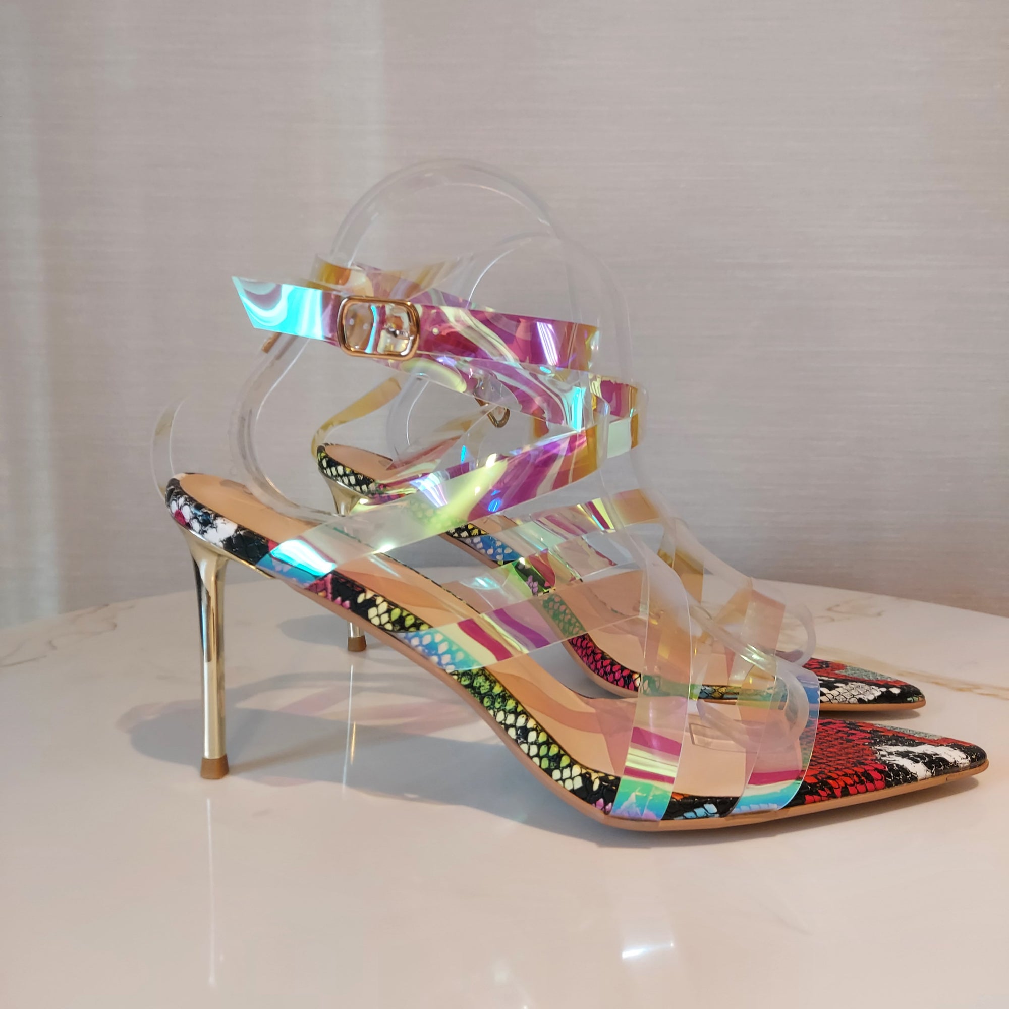 Holographic on sale clear sandals