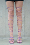 Florene Lilac Knee Strap Sandals