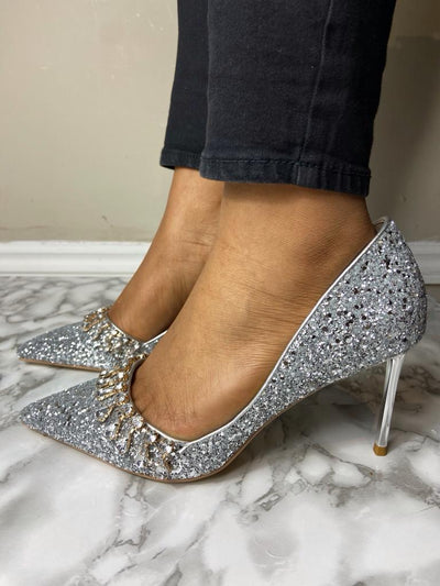 Riana Silver Glitter Pump