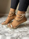 Givana Gold Rhinestone Party Sandal