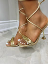 Franca Gold Square Toe Sandal