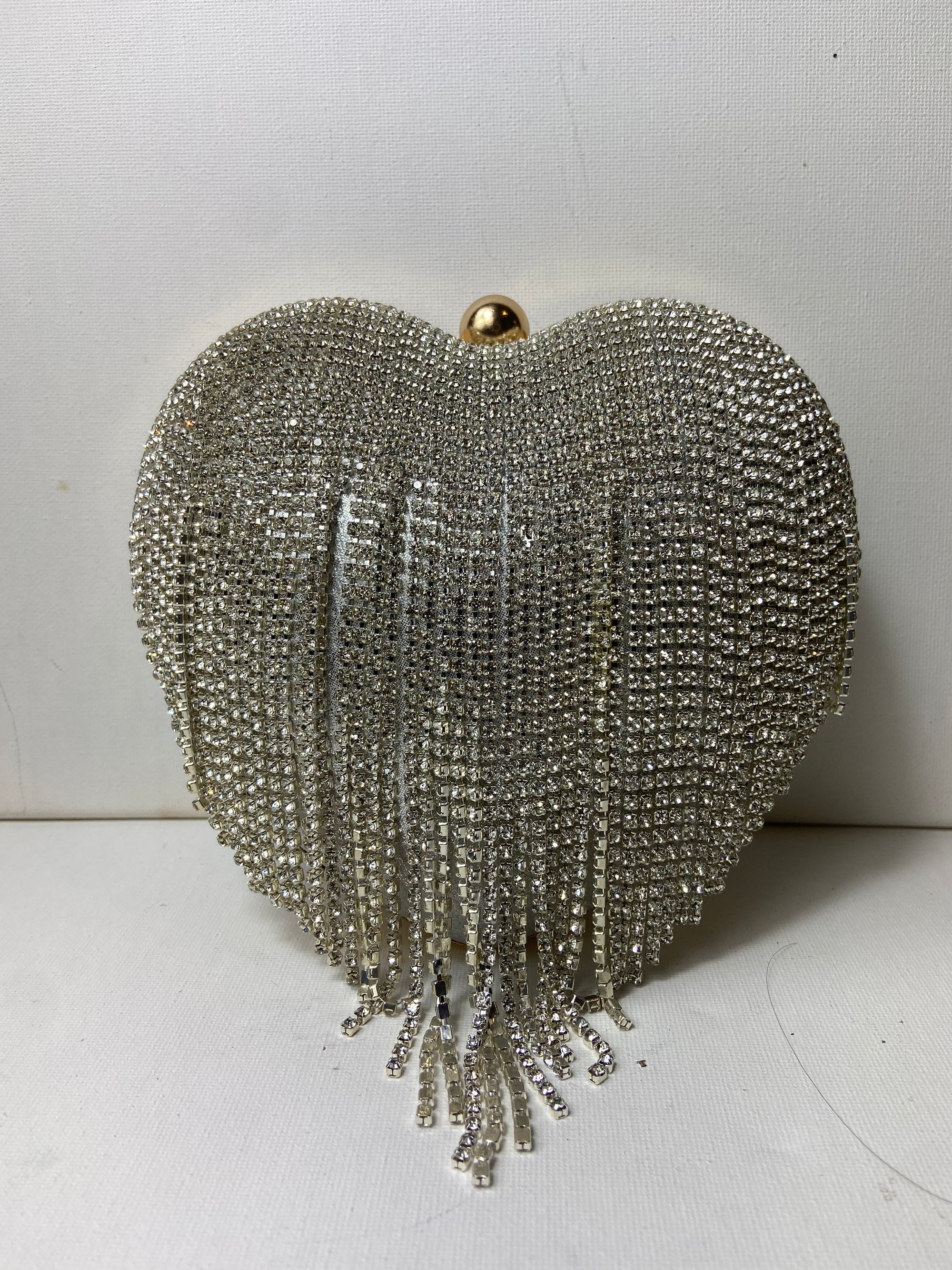 Rhinestone Clutch Heart Shape Luxury Tassel Evening Purse Bag
