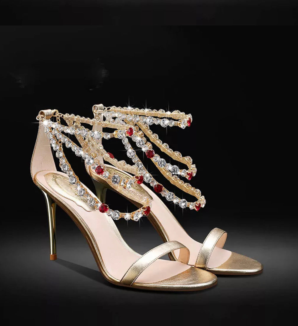 92-5-Antique Gold Wedding Sandals – Cheemo